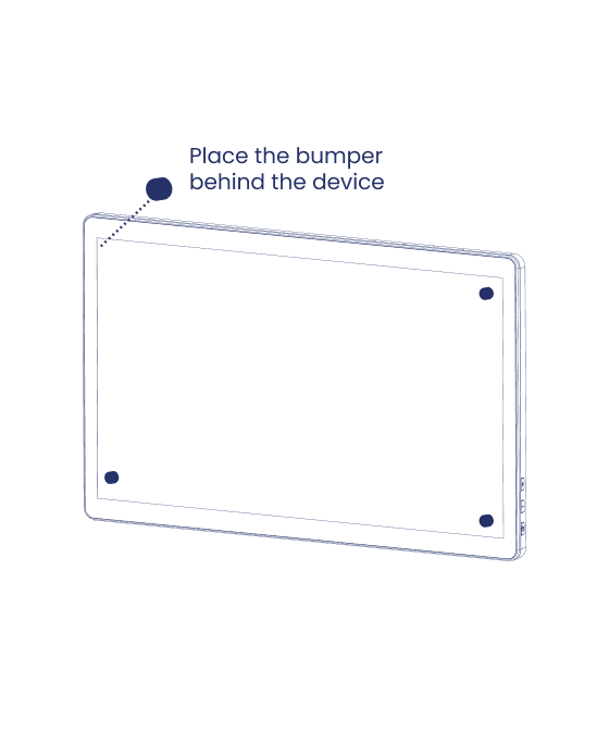 The back of the Home Hub with a foam pad near each corner